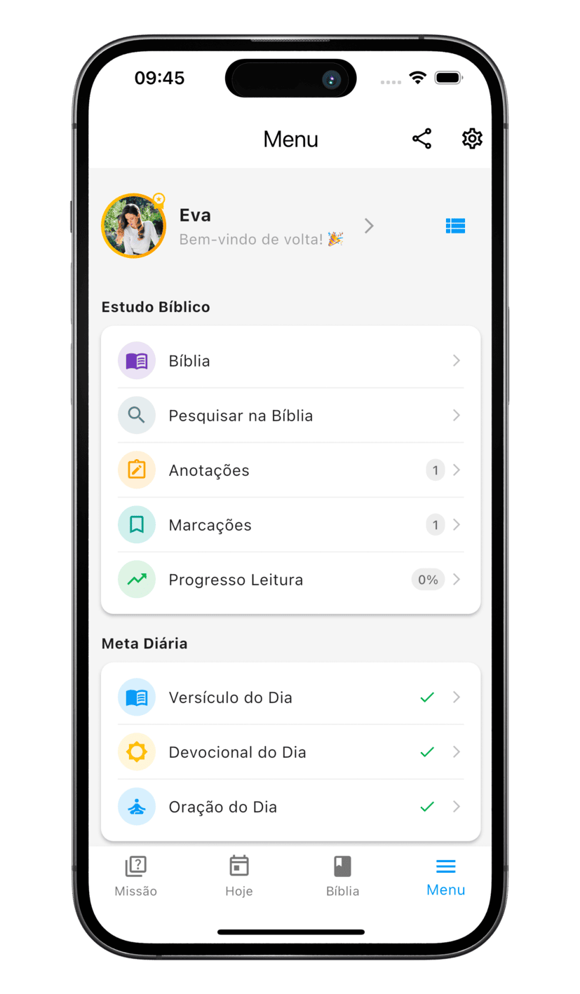 Tela do app Bíblia Fácil